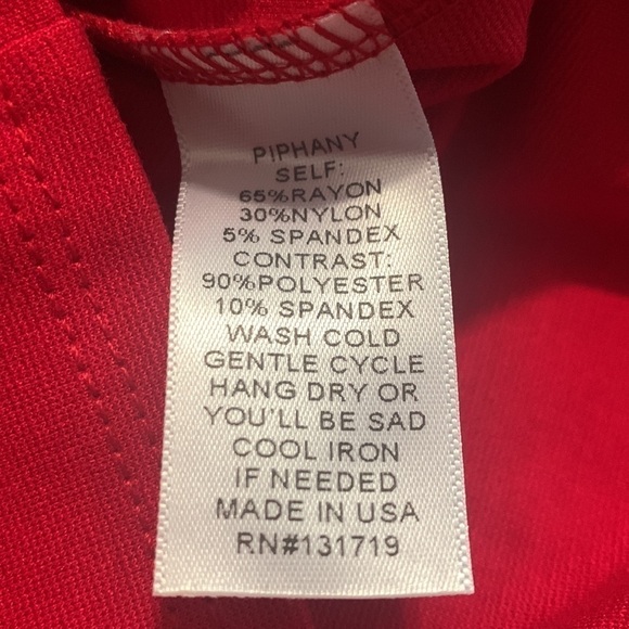 𝅺NWT Piphany Queens Sleeveless Dress with Mesh Top Solid Red Women’s XS - Picture 6 of 12